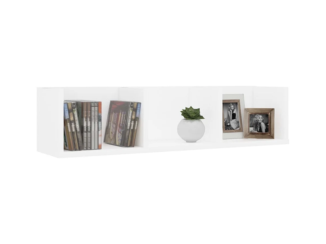 Étagère murale à CD Blanc 75x18x18 cm Bois d'ingénierie FR36693