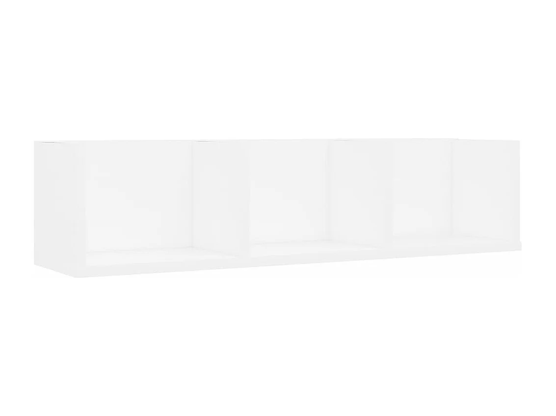 Cd-wandschap 75x18x18 cm bewerkt hout wit BE794529