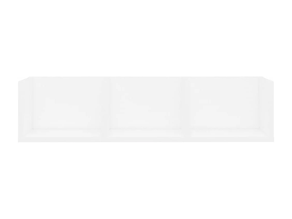 Cd-wandschap 75x18x18 cm bewerkt hout wit BE794529