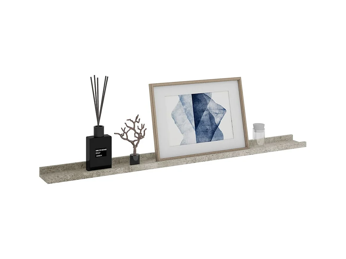 Wandschappen 2 st 100x9x3 cm betongrijs BE339131