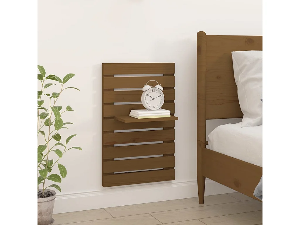 Prateleiras de montagem parede 2 pcs pinho maciço castanho mel PT381139