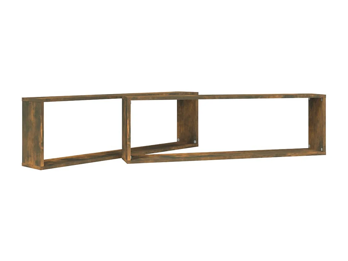 Lot de 2 Étagères murales cubiques Chêne fumé 100x15x30 cm FR95834