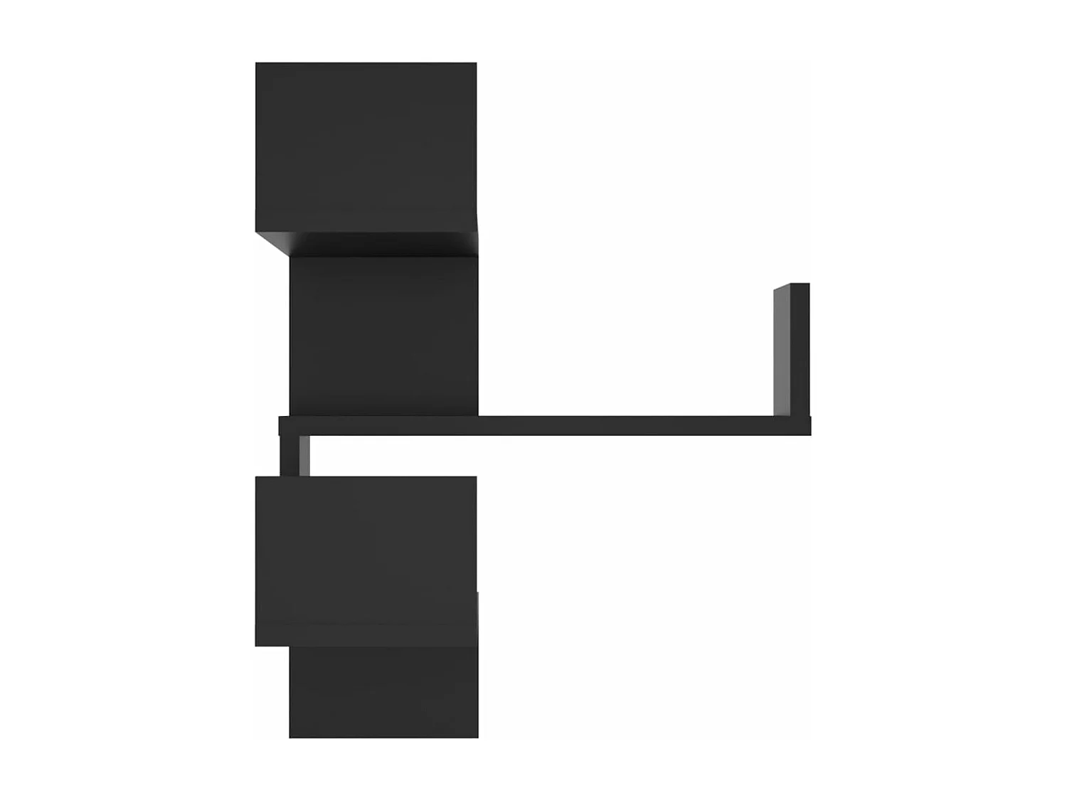 Estante de esquina de pared madera ingeniería negro 40x40x50 cm ES595493