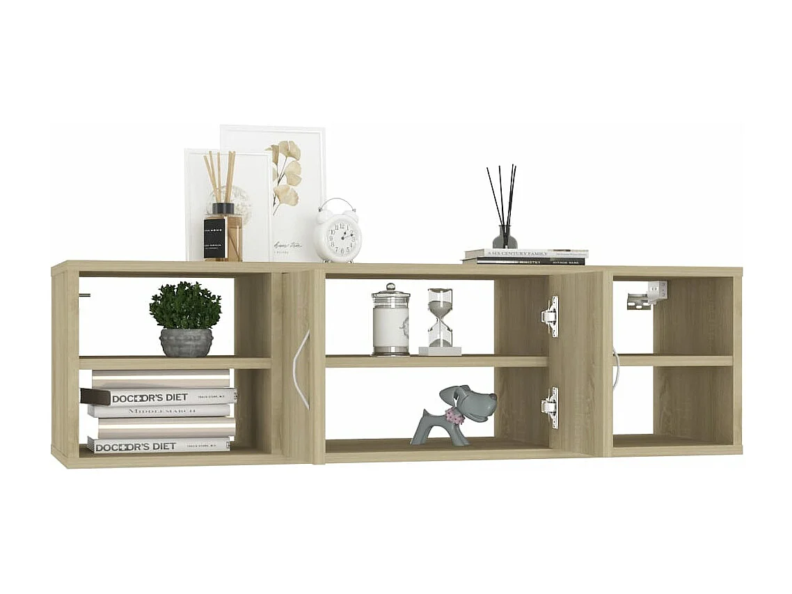 Wandschap 102x30x29 cm bewerkt hout sonoma eikenkleurig BE782085