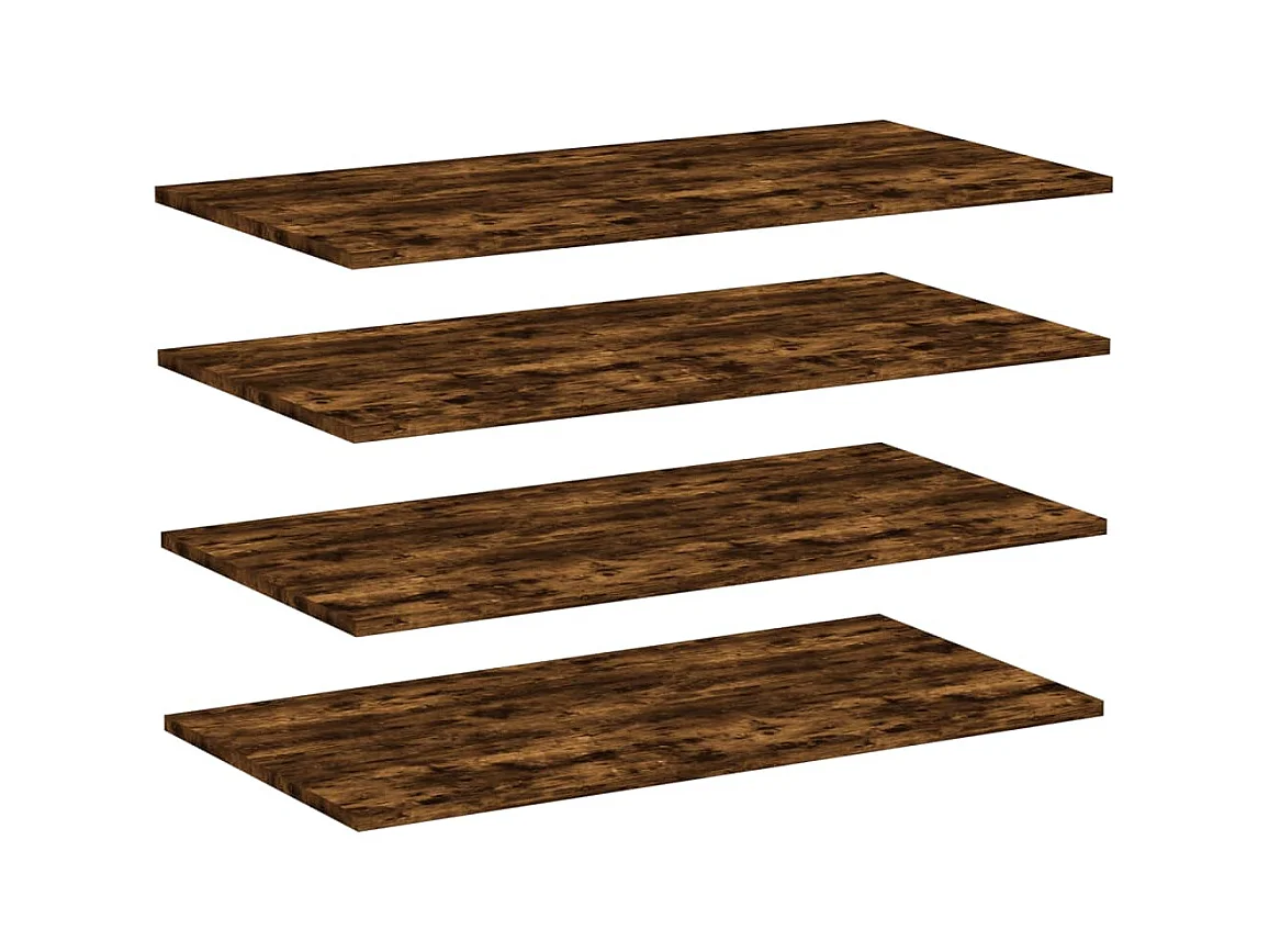 Lot de 4 Étagères murales chêne fumé 80x40x1,5cm bois d'ingénierie FR47470