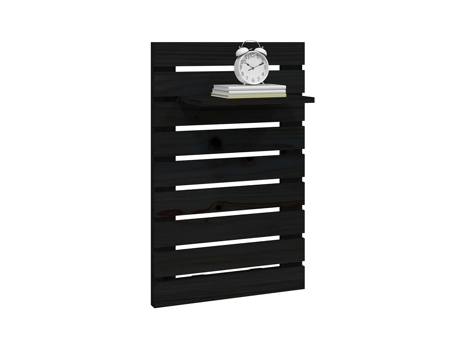 Estantes mesitas de pared 2 uds madera maciza de pino negro ES776803