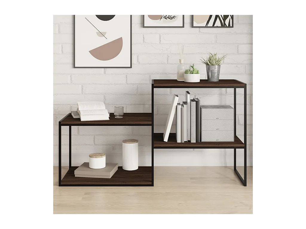 Lot de 4 Étagères murales chêne marron 60x40x1,5cm bois ingénierie FR76214