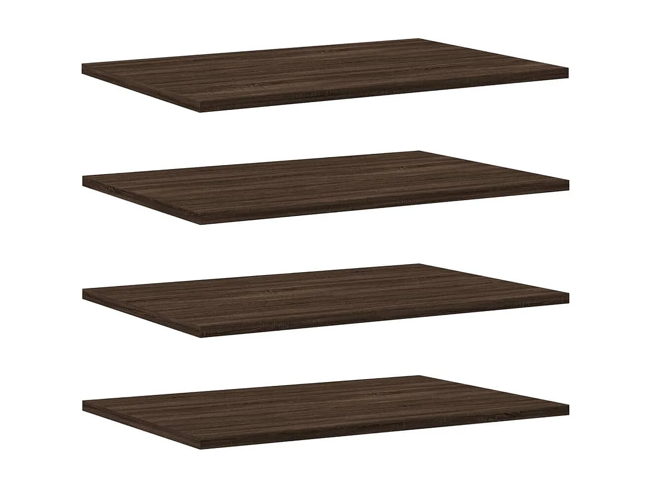 Lot de 4 Étagères murales chêne marron 60x40x1,5cm bois ingénierie FR76214