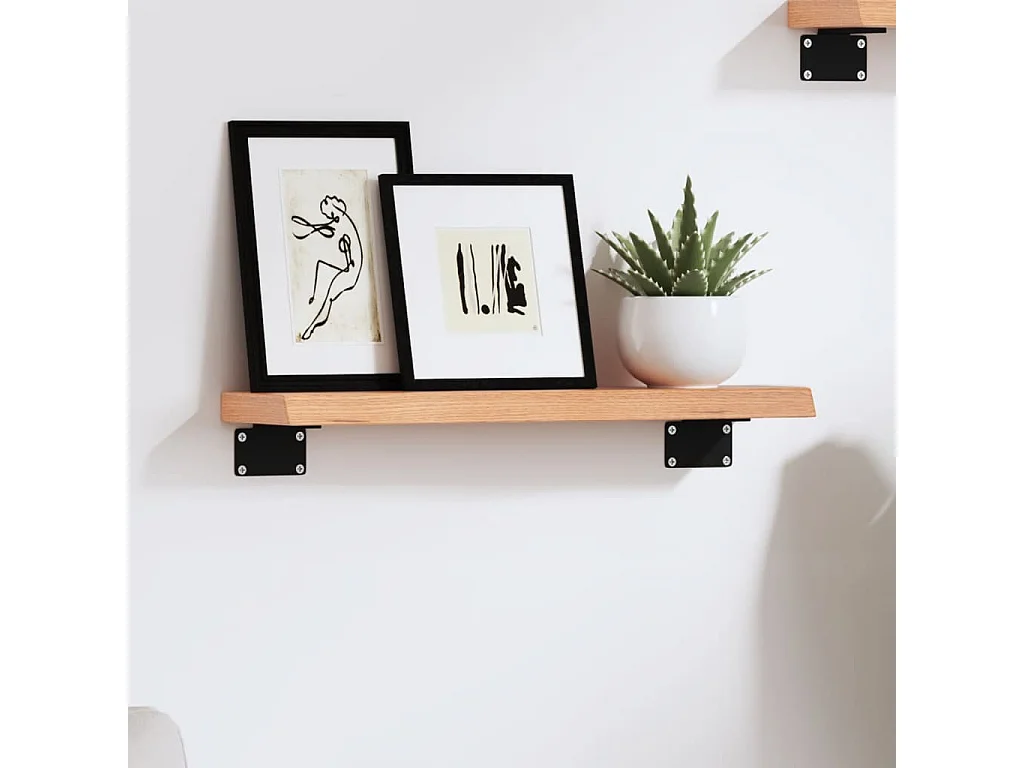 Estante de pared madera de roble tratada marrón claro 40x10x2cm ES849948