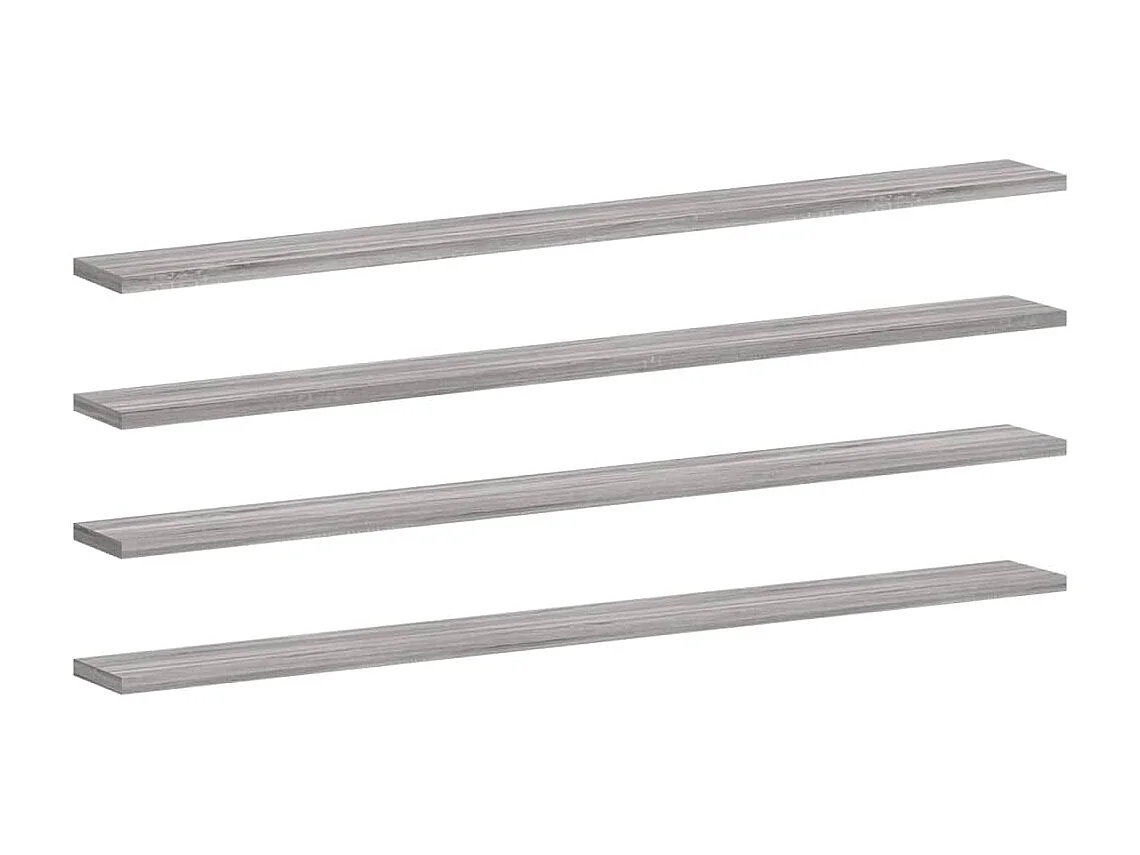 Wandschappen 4 st 100x10x1,5 cm bewerkt hout grijs sonoma eiken BE586338