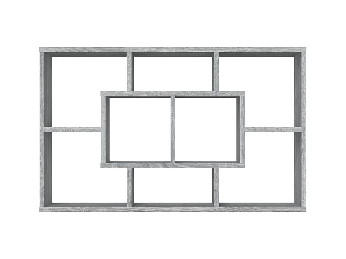 Wandschap 85x16x52,5 cm bewerkt hout grijs sonoma eikenkleur BE446133
