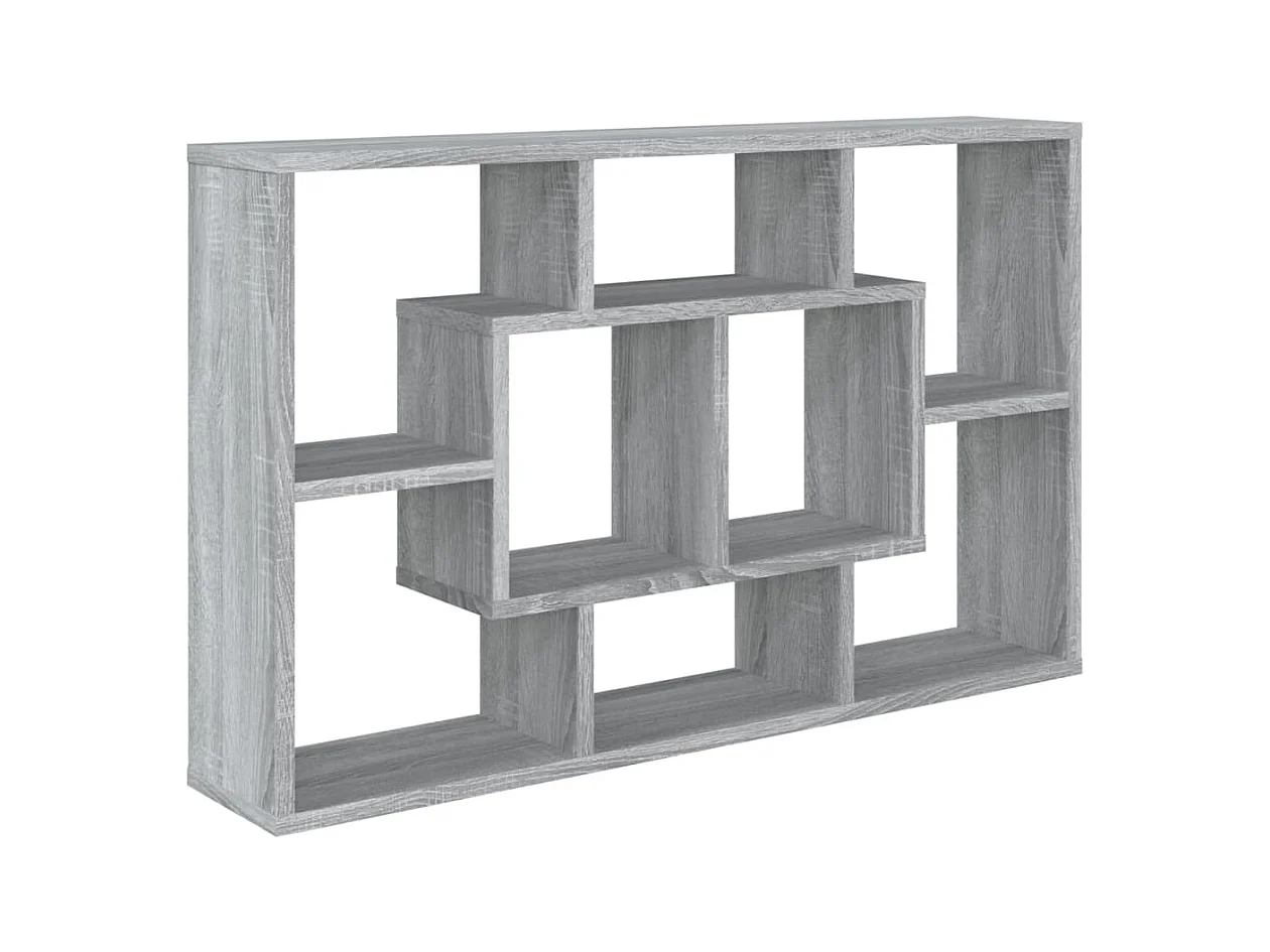 Wandschap 85x16x52,5 cm bewerkt hout grijs sonoma eikenkleur BE446133