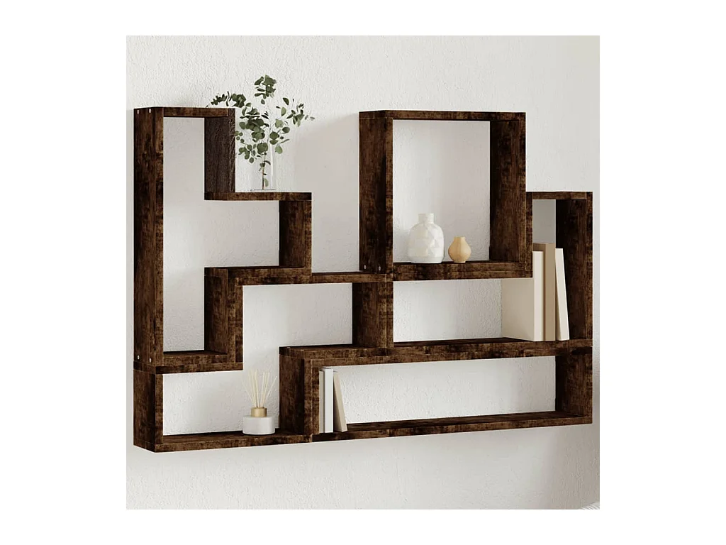 Étagère murale chêne fumé 96x12x64 cm bois d'ingénierie FR13566