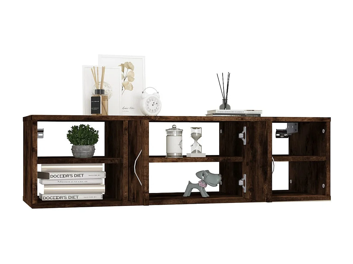 Wandschap 102x30x29 cm bewerkt hout gerookt eikenkleurig BE768107