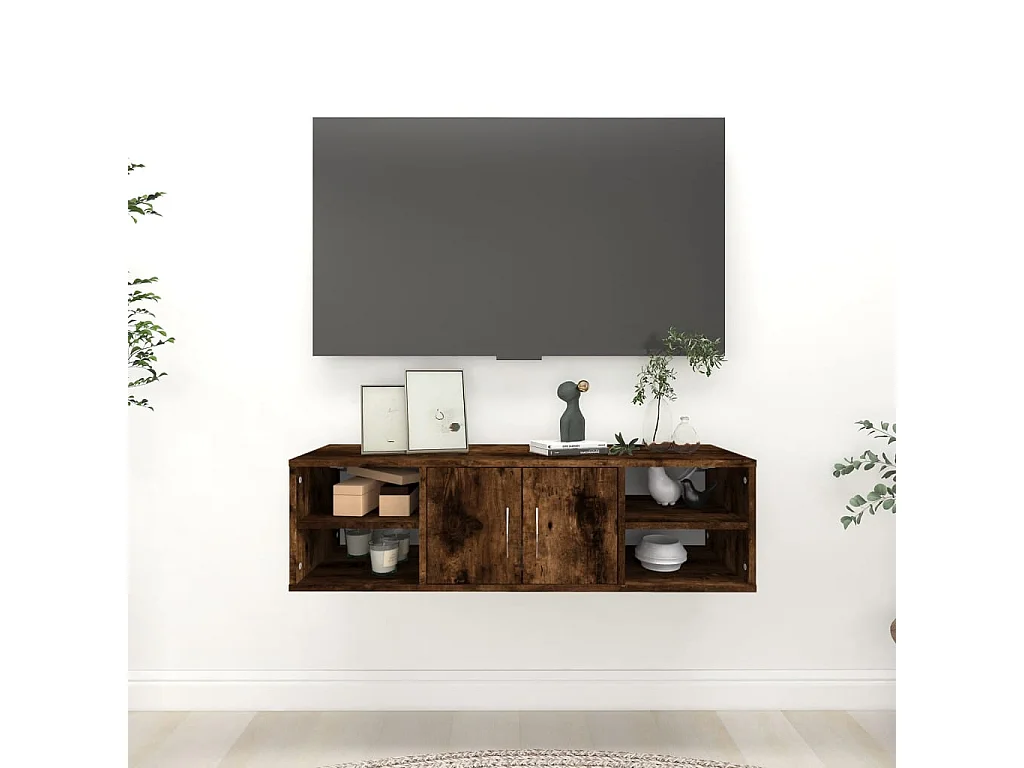 Étagère murale chêne fumé 102x30x29 cm bois d'ingénierie FR17832