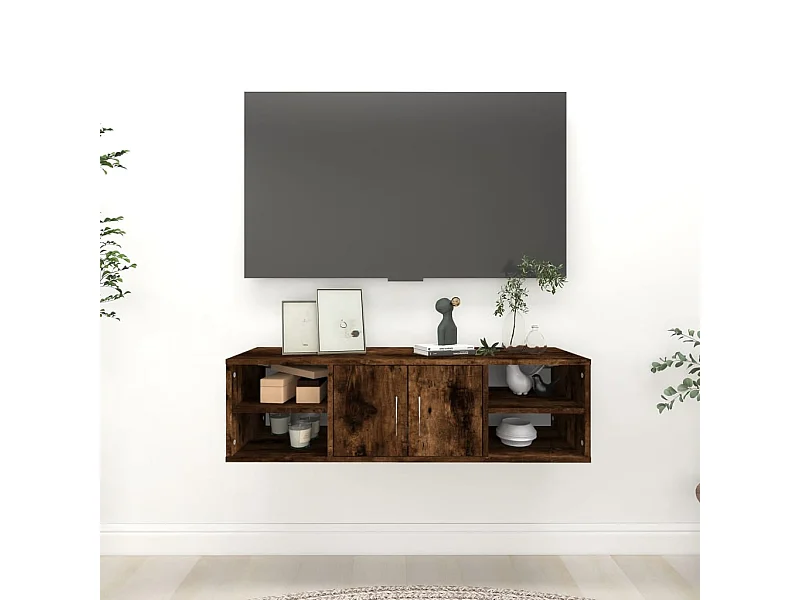 Étagère murale chêne fumé 102x30x29 cm bois d'ingénierie FR17832