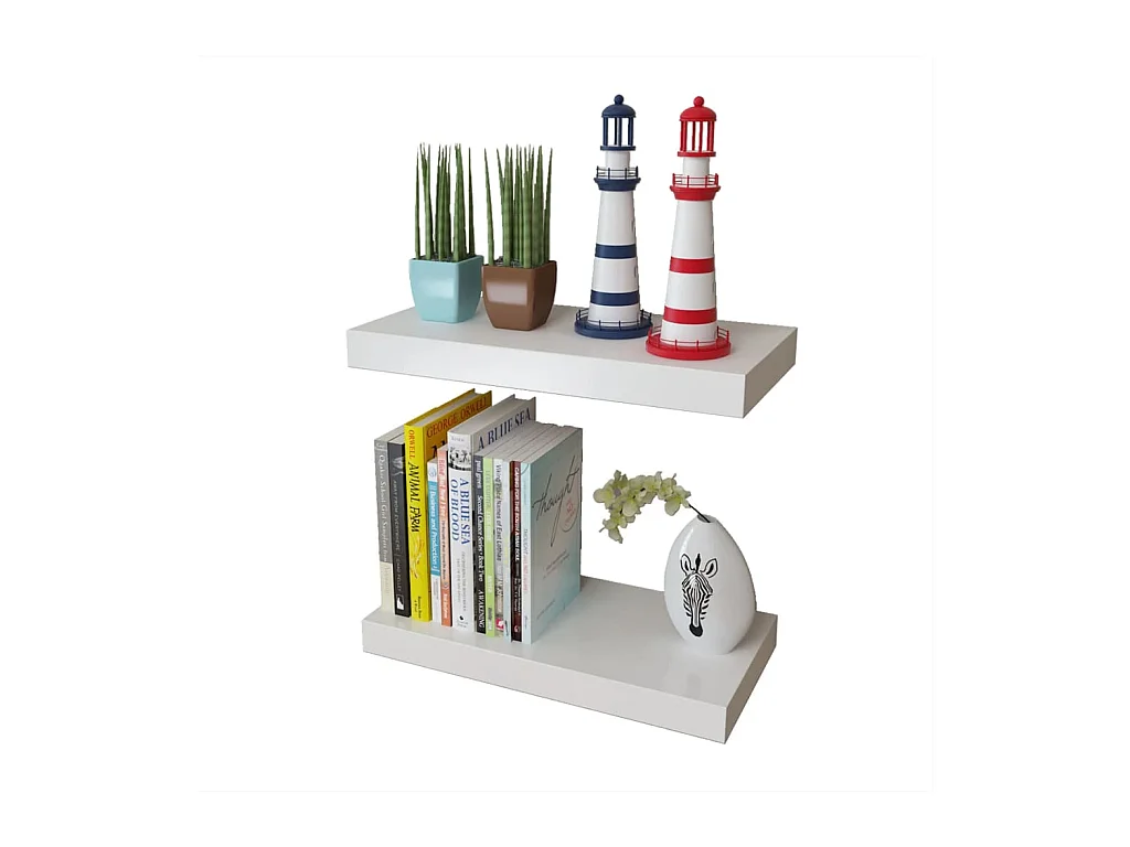Prateleiras de parede para livros/DVD MDF branco PT253015
