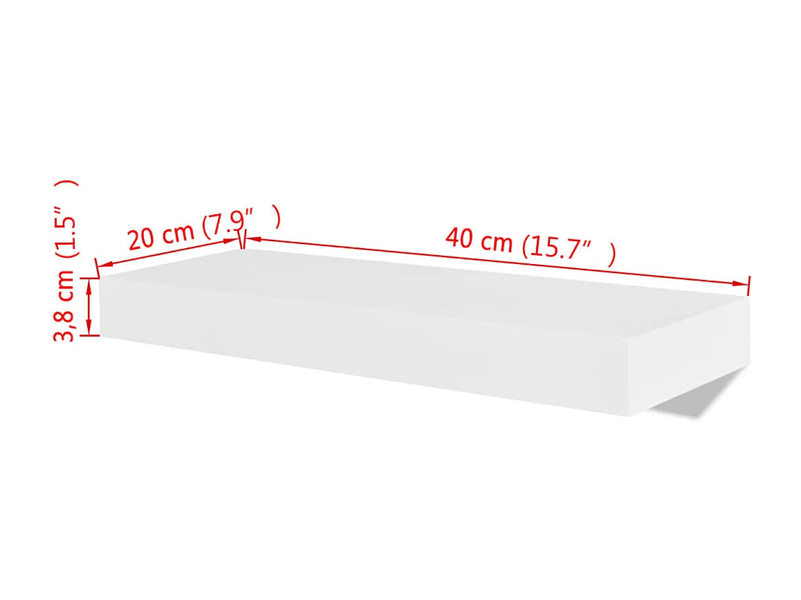 Prateleiras de parede para livros/DVD MDF branco PT253015