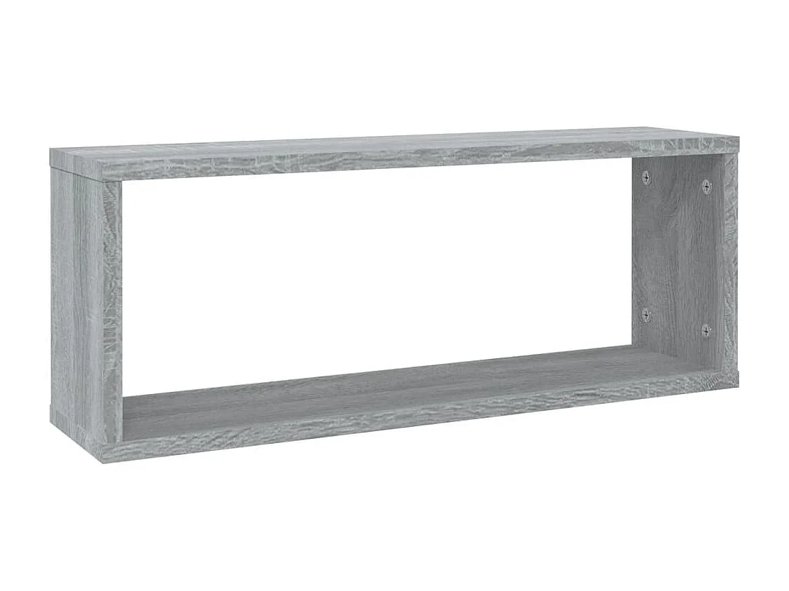 Lot de 2 Étagères murales cube Sonoma gris 60x15x23 cm Bois FR17266
