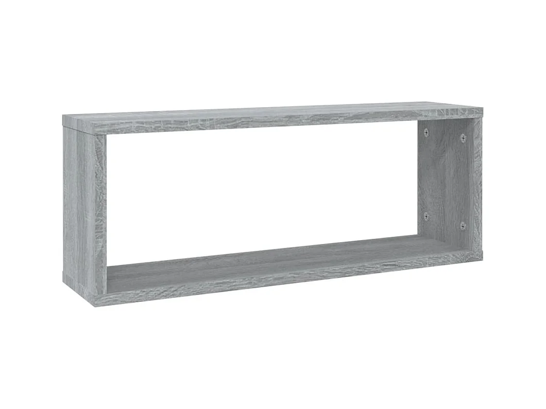 Lot de 2 Étagères murales cube Sonoma gris 60x15x23 cm Bois FR17266