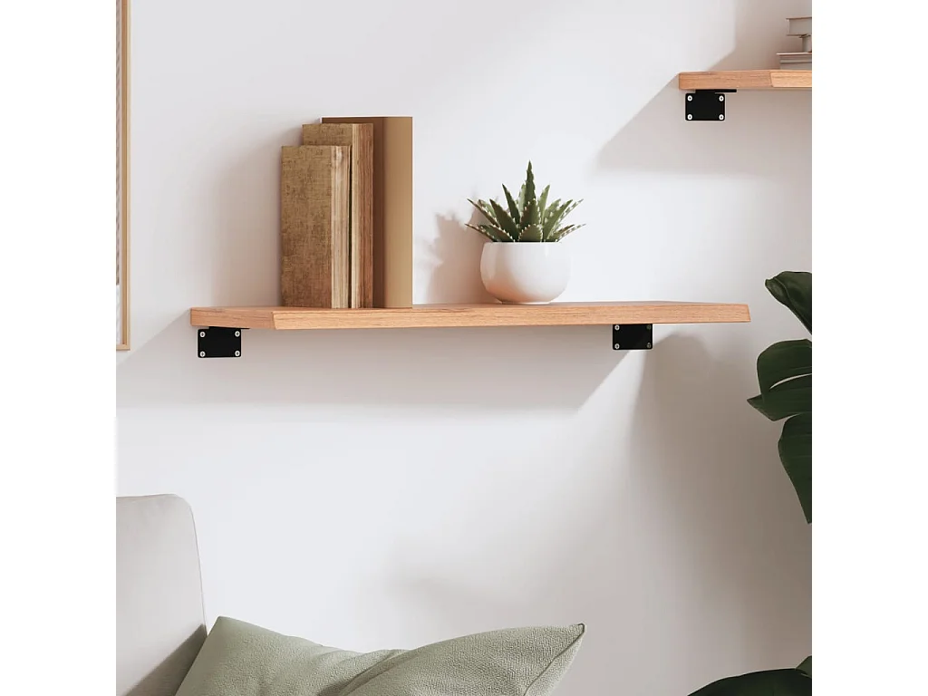 Étagère murale marron clair 60x20x2 cm bois chêne massif traité FR66484