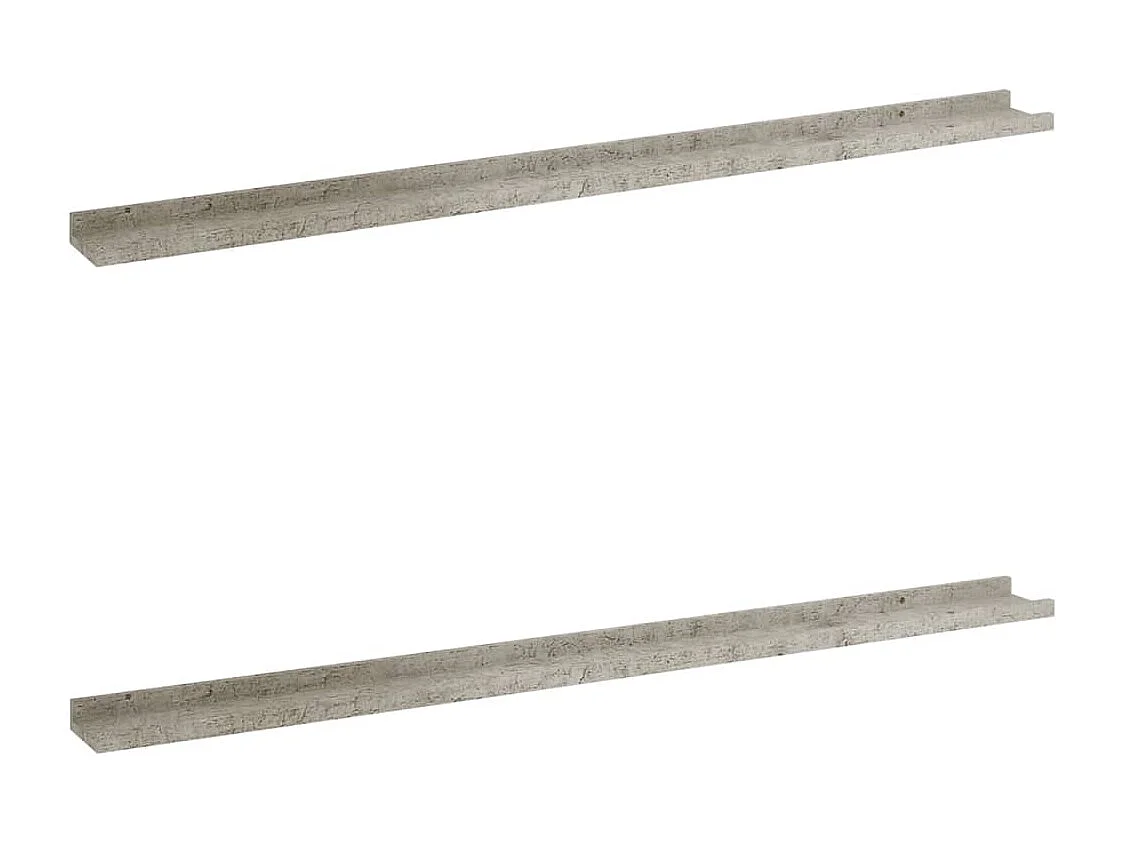 Estantes de pared 2 unidades gris hormigón 115x9x3 cm ES922194