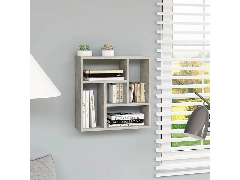 Étagère murale Gris béton 45,1x16x45,1 cm Aggloméré FR67399