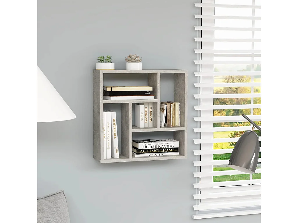 Étagère murale Gris béton 45,1x16x45,1 cm Aggloméré FR67399