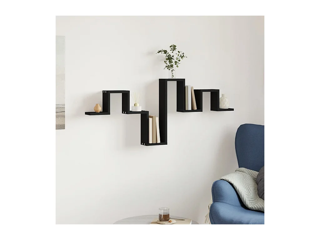 Étagère murale noir 104,5x10x43 cm bois d'ingénierie FR79072