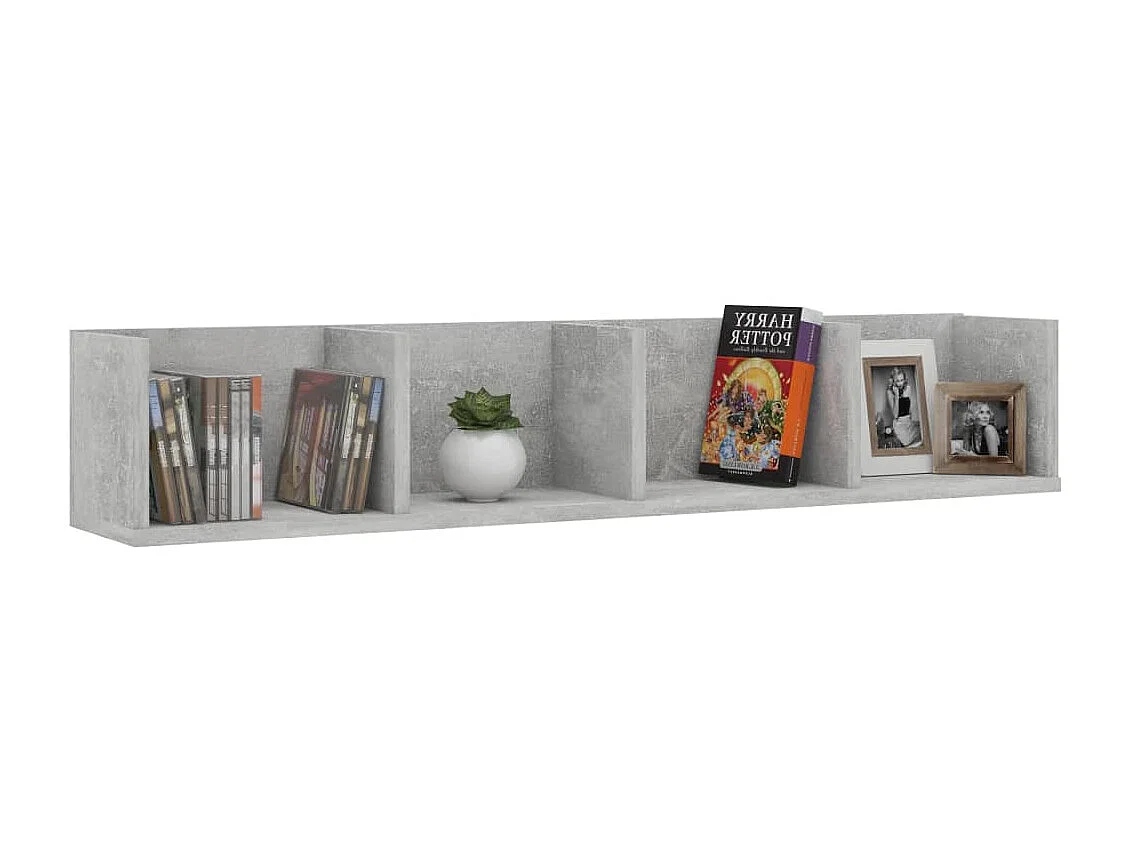 Prateleira parede CD 100x18x18cm contraplacado cinzento cimento PT652344