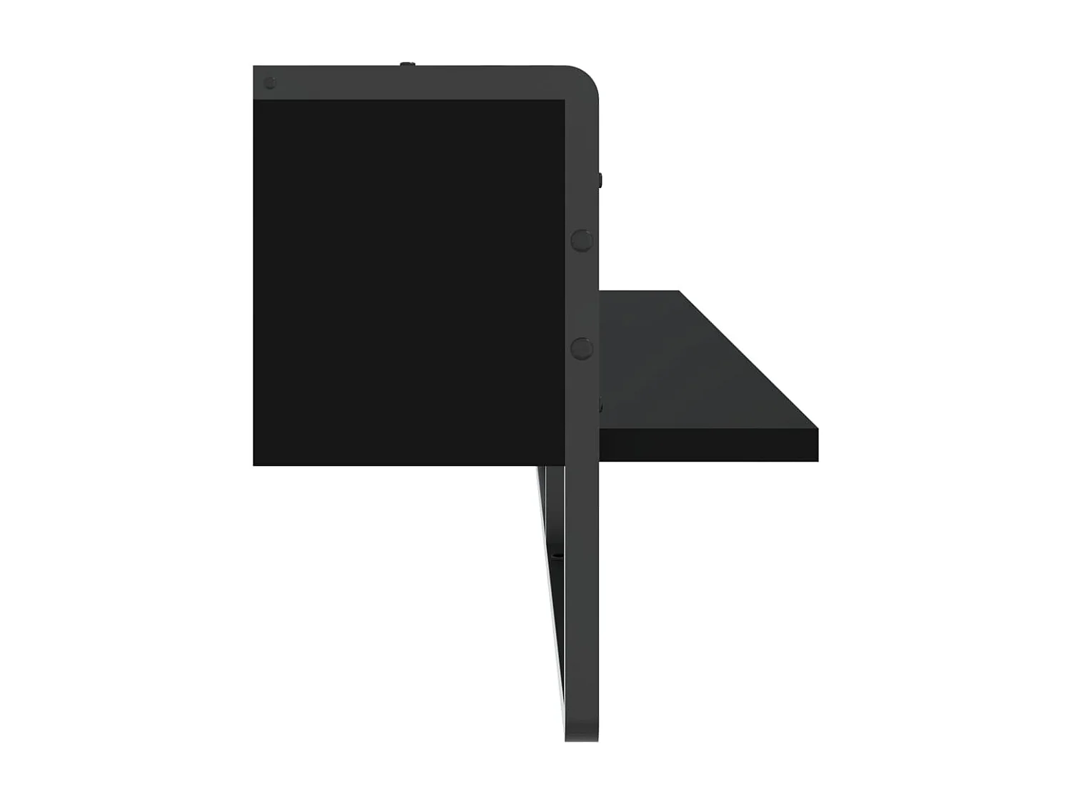 Wandschap met stang 100x25x30 cm zwart BE691408