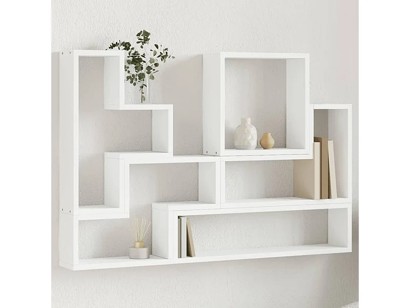 Étagère murale blanc 96x12x64 cm bois d’ingénierie FR62020