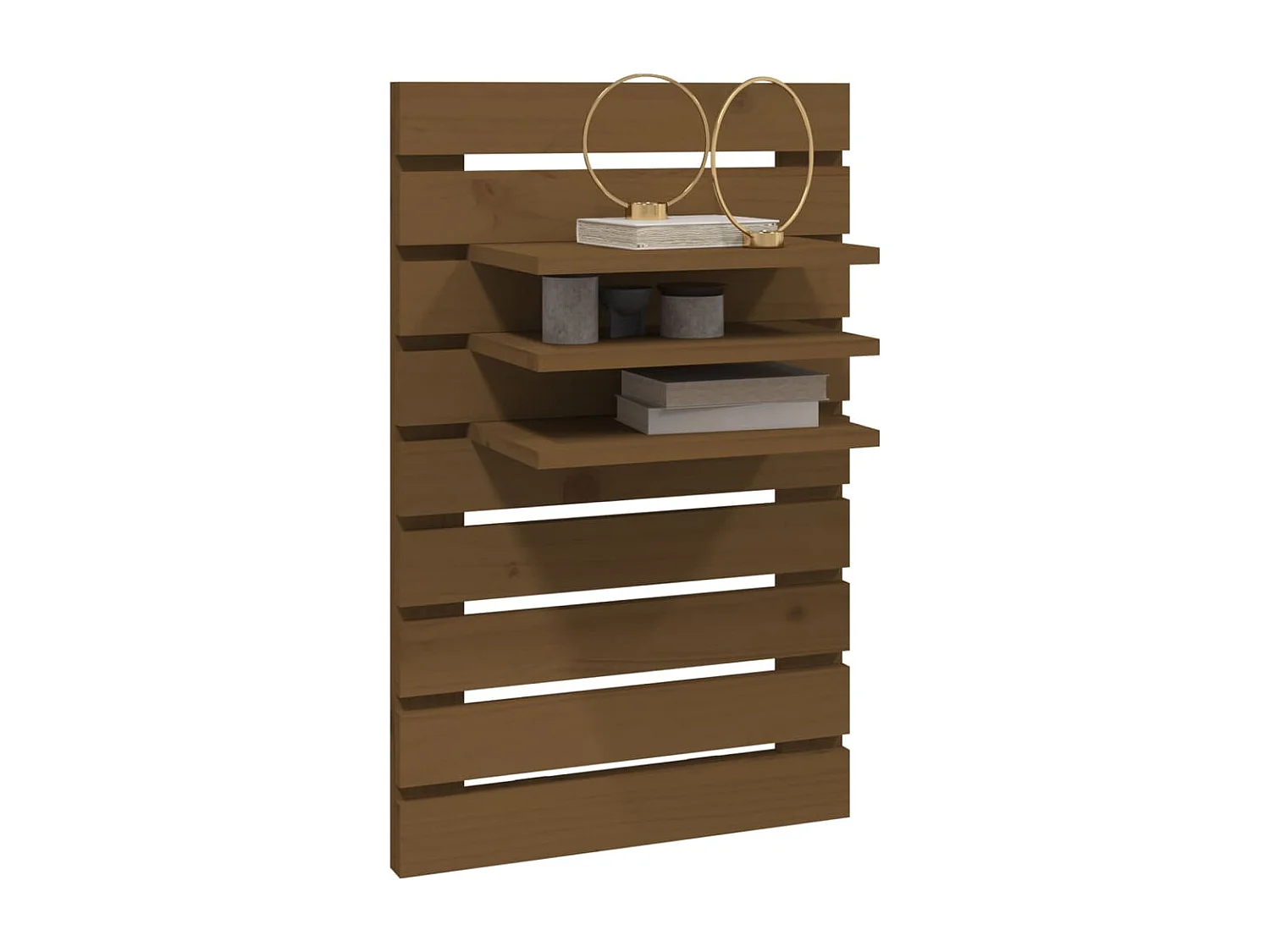 Prateleiras de montagem parede 2 pcs pinho maciço castanho mel PT785318