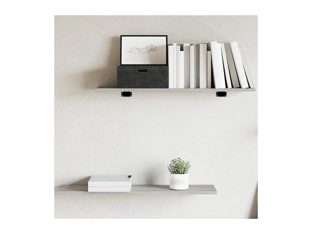 Lot de 4 Étagères murales sonoma gris 80x20x1,5 cm bois ingénierie FR52384