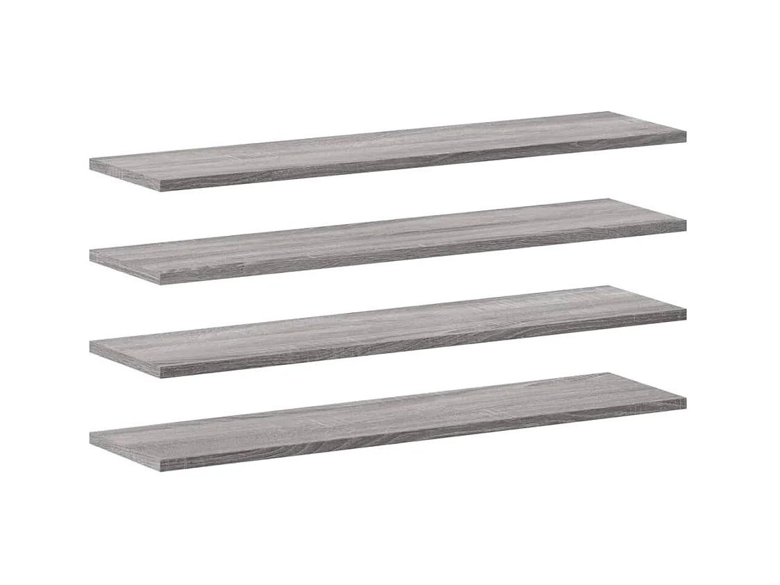 Wandschappen 4 st 80x20x1,5 cm bewerkt hout grijs sonoma eiken BE215216
