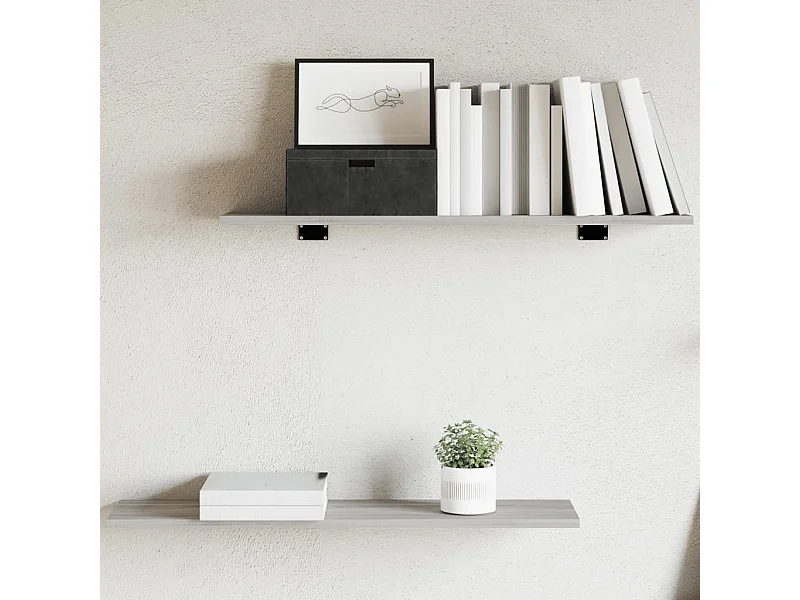 Lot de 4 Étagères murales sonoma gris 80x20x1,5 cm bois ingénierie FR52384