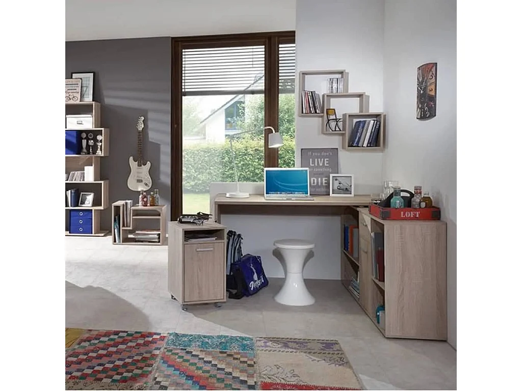 Étagère murale avec 3 compartiments Couleur chêne FR35110