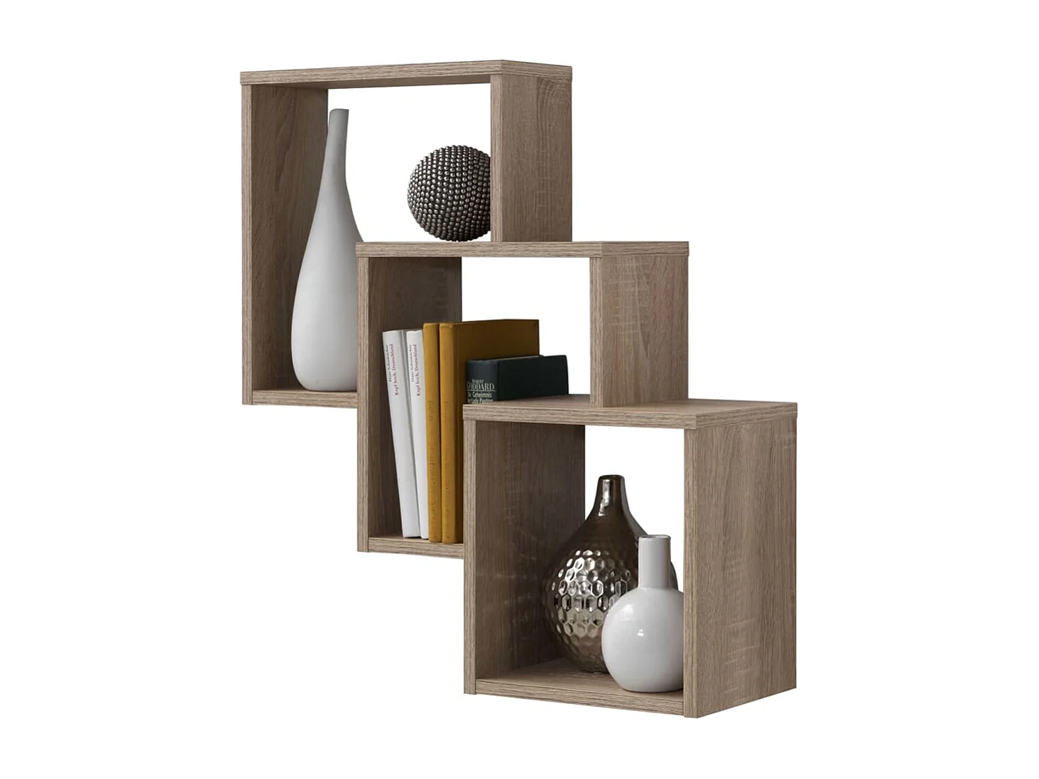 Étagère murale avec 3 compartiments Couleur chêne FR35110