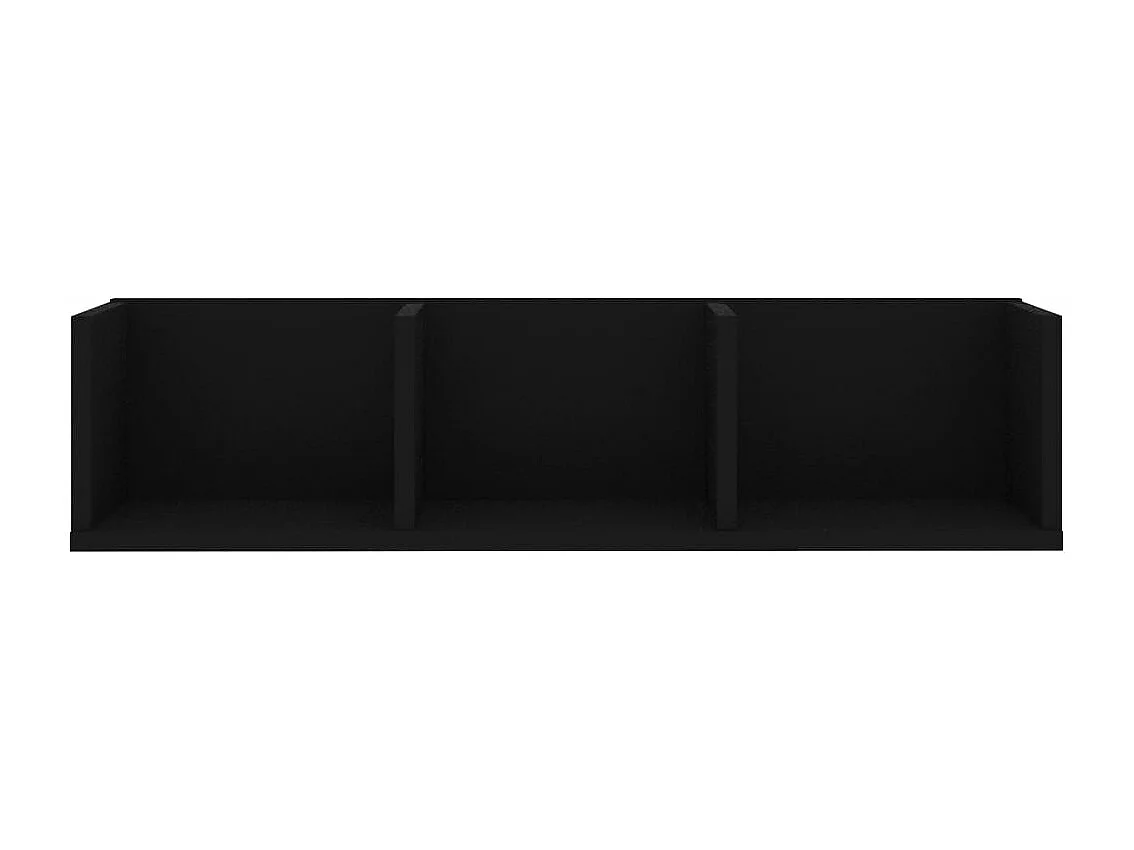 Prateleira de parede para CD 75x18x18cm derivados madeira preto PT937919