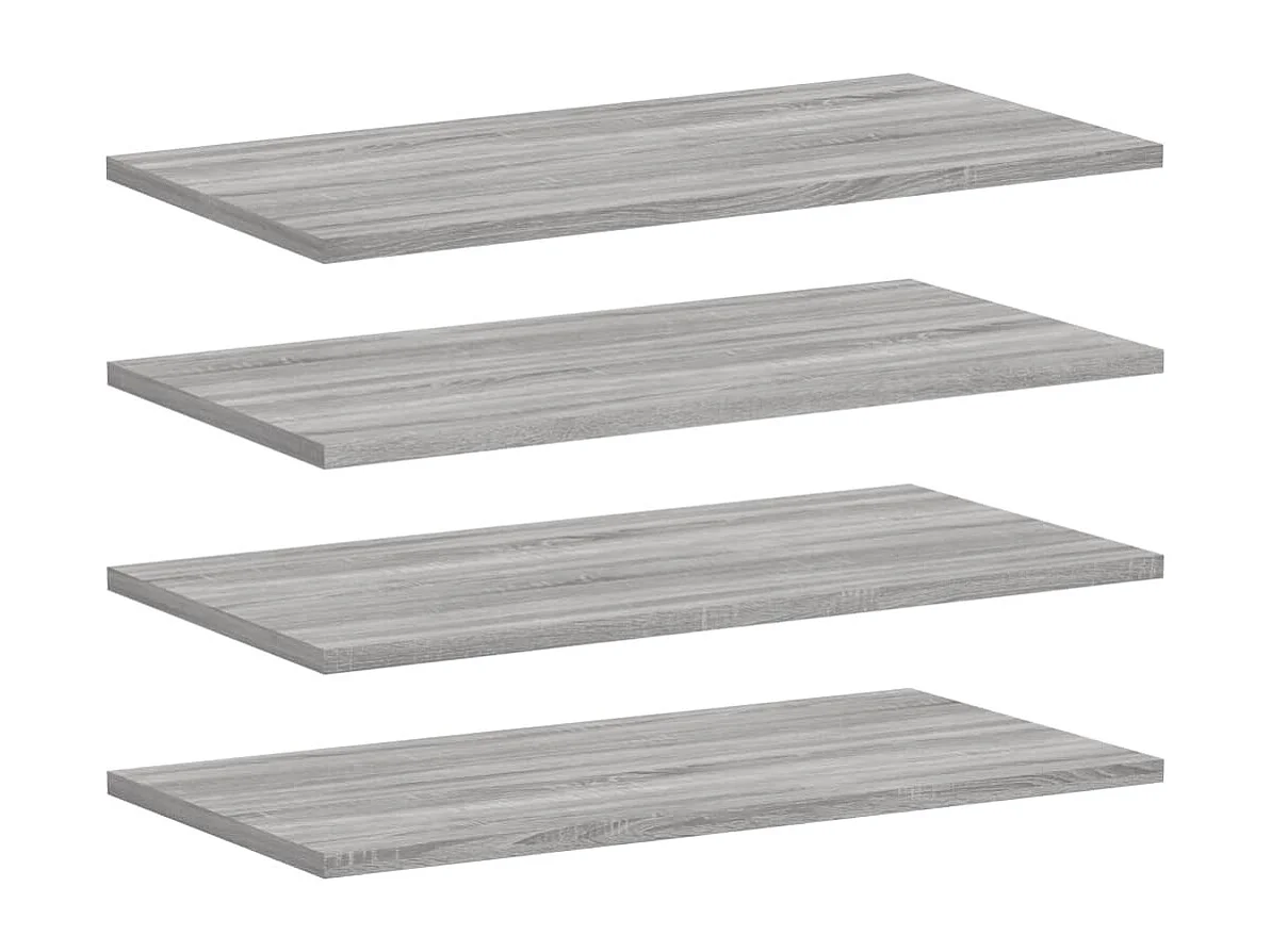 Estantes pared 4 uds madera ingeniería gris Sonoma 60x30x1,5 cm ES874344