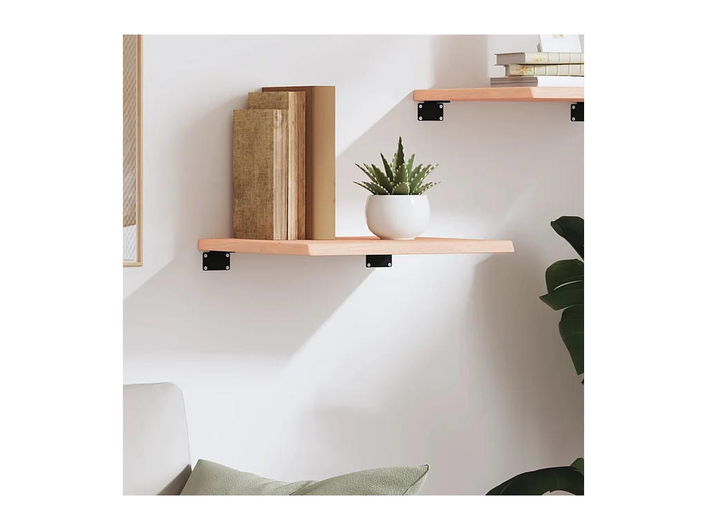 Étagère murale 40x40x2 cm bois de chêne massif non traité FR49786