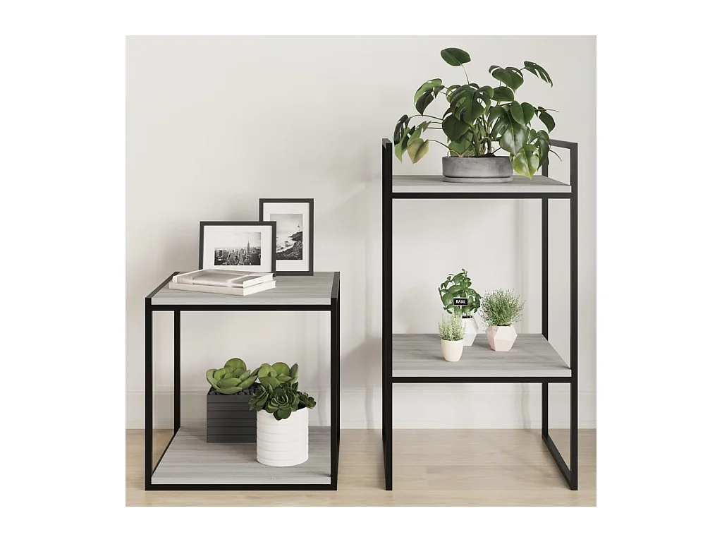 Lot de 4 Étagères murales sonoma gris 40x40x1,5 cm bois ingénierie FR70728