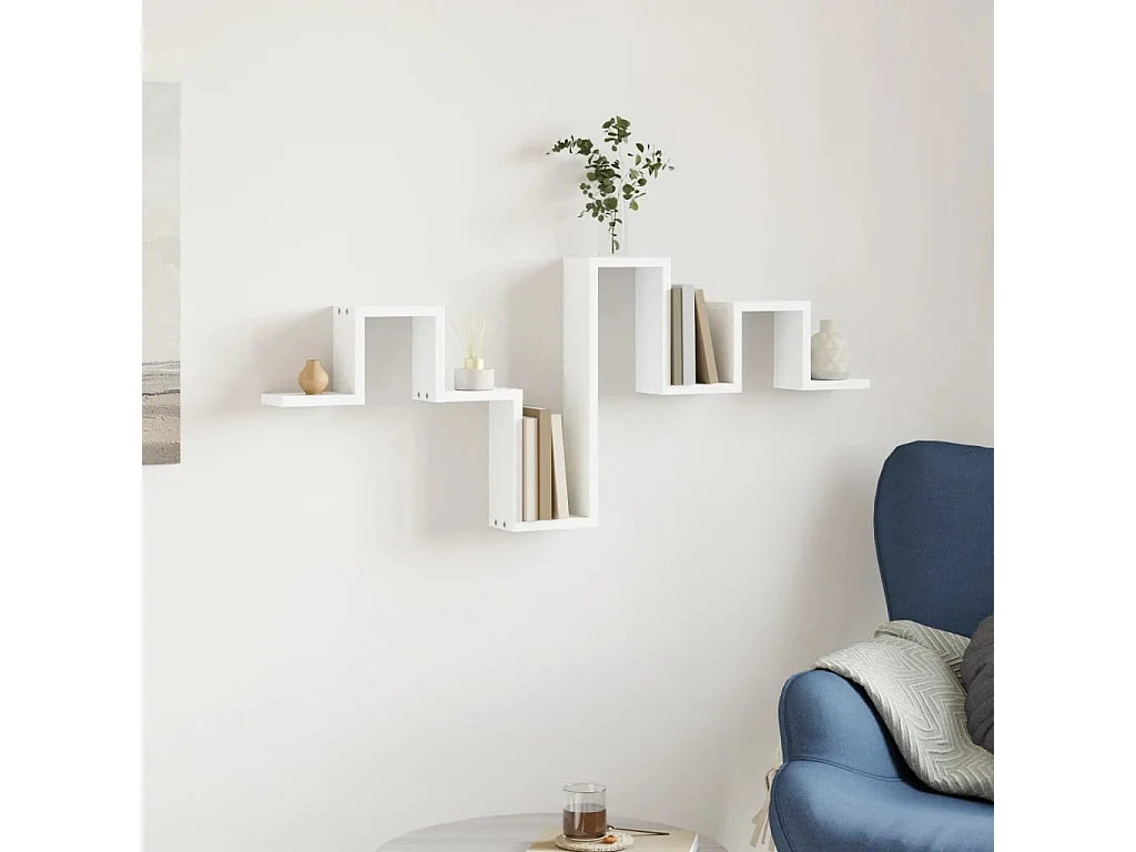 Étagère murale blanc 104,5x10x43 cm bois d'ingénierie FR43676