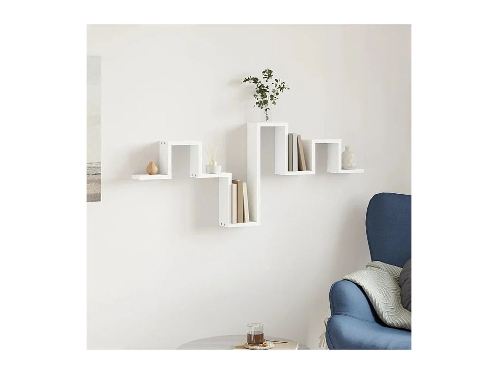 Estantería de pared madera de ingeniería blanco 104,5x10x43 cm ES923680