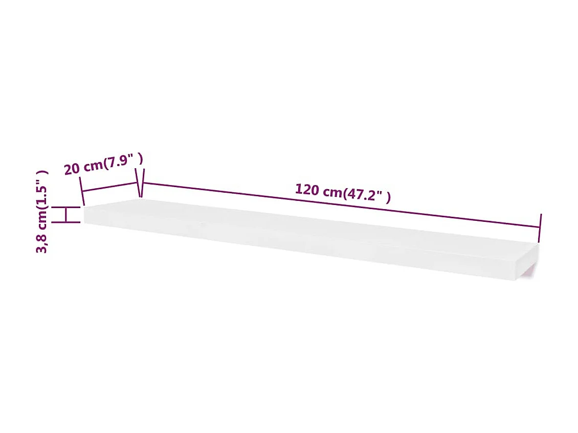 Estantes flotantes de pared 2 uds MDF blanco para libros/DVD ES391091