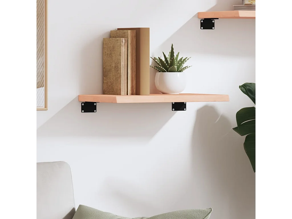 Étagère murale 40x20x2 cm bois de chêne massif non traité FR27712