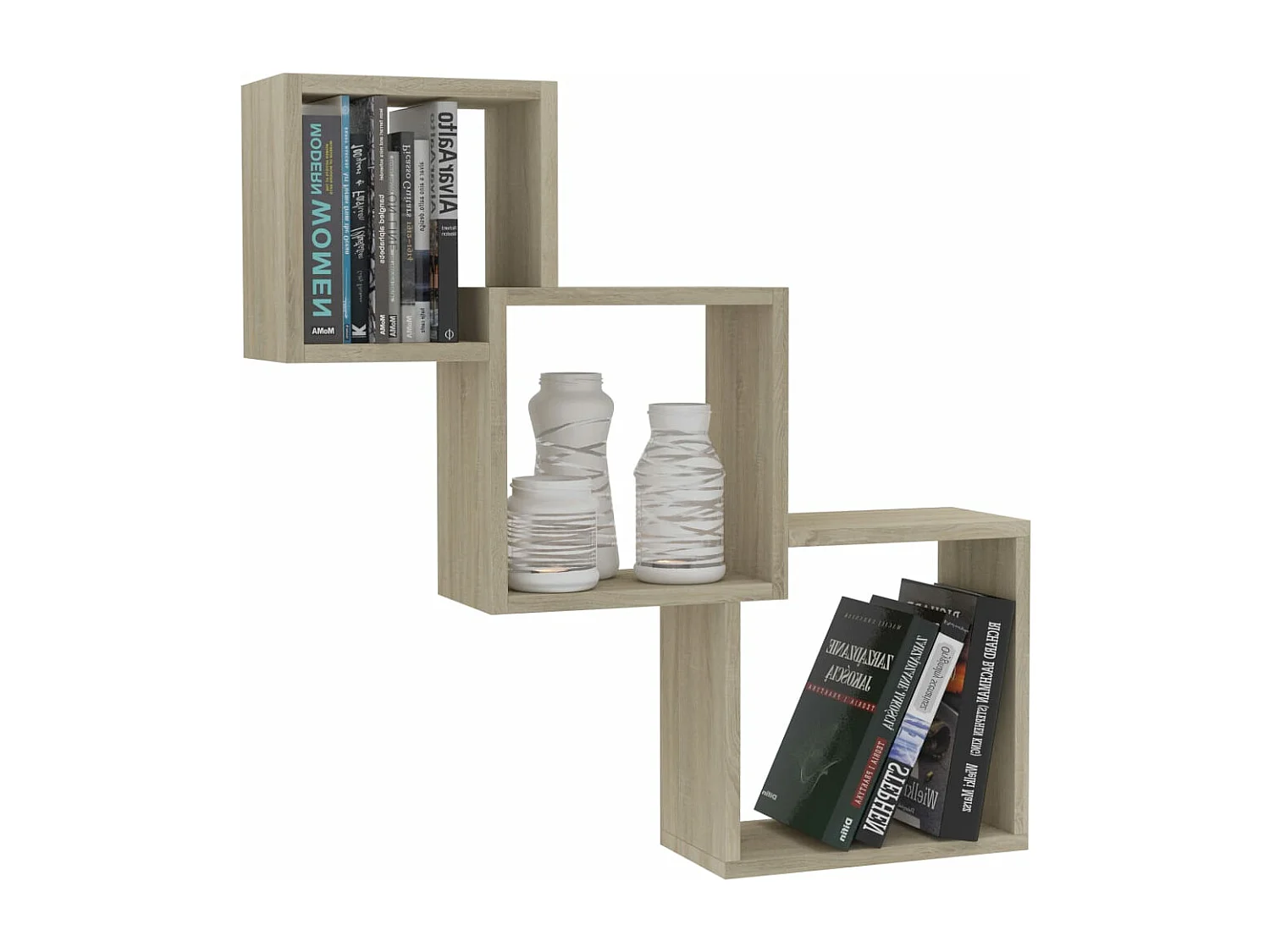 Prateleiras de parede cubos 68x15x68cm contraplacado carvalho PT216898