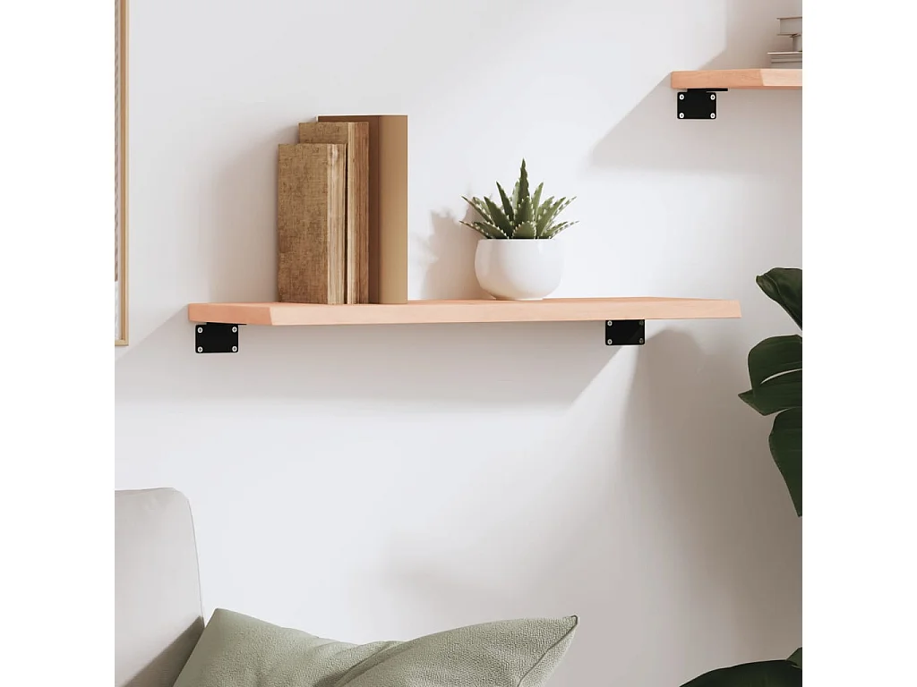 Wandschap 60x20x2 cm onbehandeld massief eikenhout BE254317