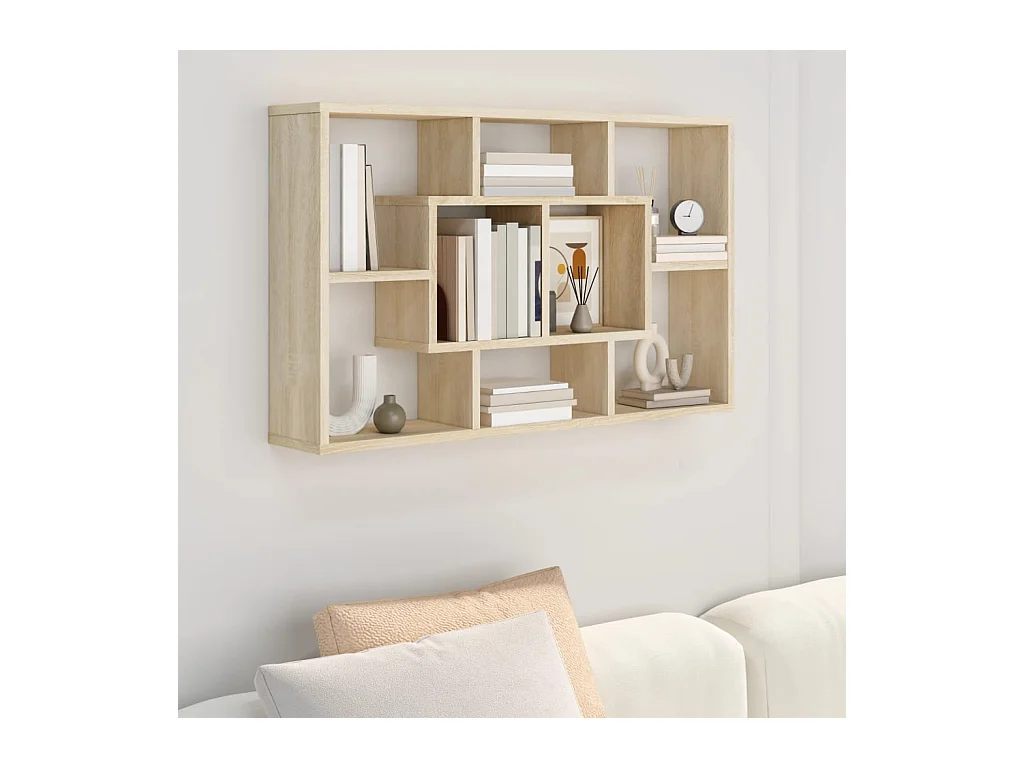 Étagère murale Chêne Sonoma 85x16x52,5 cm Bois d'ingénierie FR64143