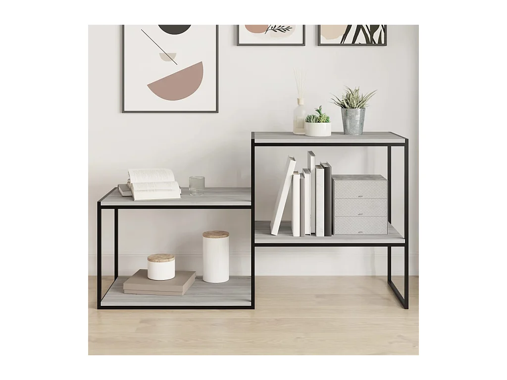 Lot de 4 Étagères murales sonoma gris 60x40x1,5 cm bois ingénierie FR41863